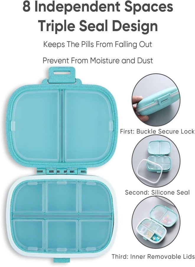 SHREE HANS CREATION Travel Pill Organizer 8 Compartments Portable Pill Box Daily Use Pill Case Medicine Storage Vitamin Pill Container/Case, Small Pill Box for Pocket Purse Portable Medicine Vitamin Supplements - Image 3